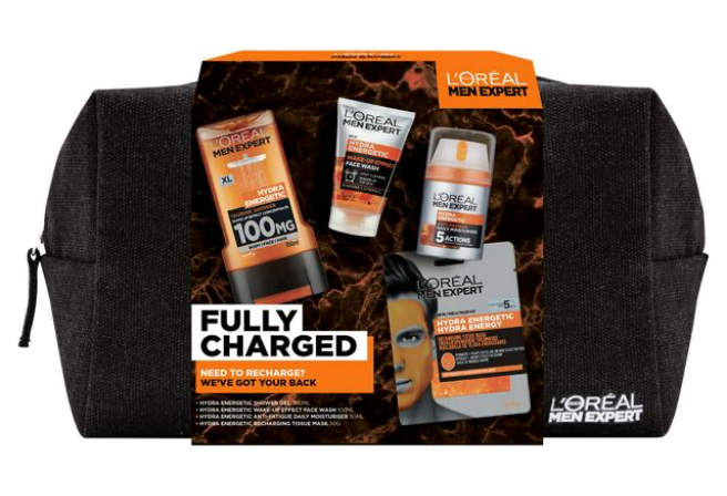 L’Oreal Men Expert Fully Charged Wash Bag 4 Piece Gift Set