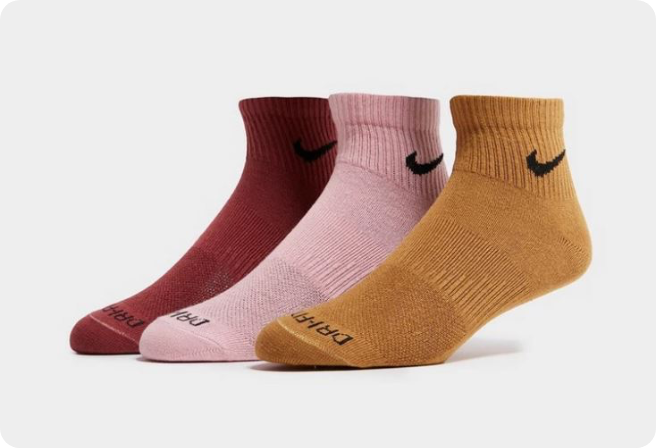 Nike 3-Pack Everyday Plus Lightweight Ankle Socks